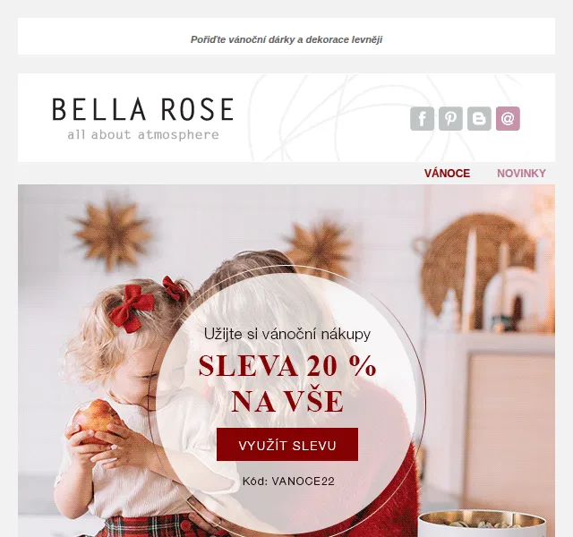 Bella Rose: sleva 20 % na vánoční dárky – prosinec 2026 | Nuslet.cz