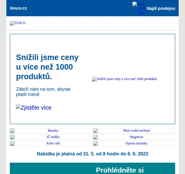 Tesco: Snížili jsme ceny u více než 1000 produktů – červenec 2026 | Nuslet.cz