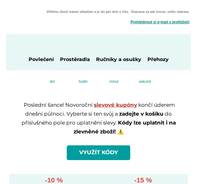 Výprodej povlečení: slevy až 20 % na bytové doplňky – červenec 2026 | Nuslet.cz