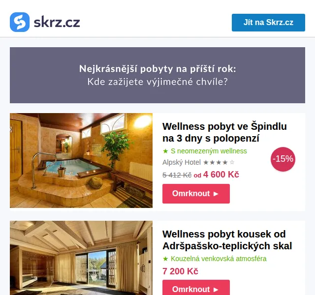 Vánoce na Skrz: Wellness pobyty se slevou až 63 % – červen 2026 | Nuslet.cz
