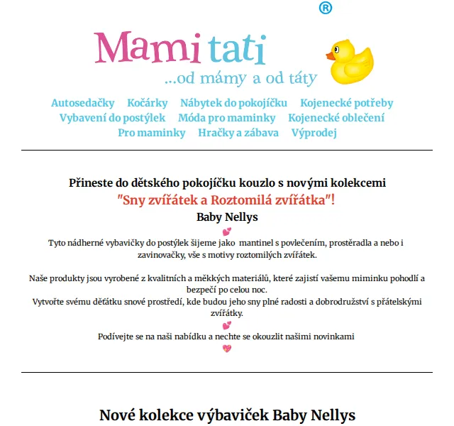 Mamitati: výbavičky Baby Nellys  – červen 2026 | Nuslet.cz