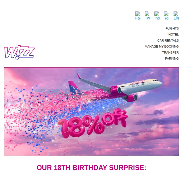 Wizz Air: 18% sleva na všechny letenky – červen 2026 | Nuslet.cz