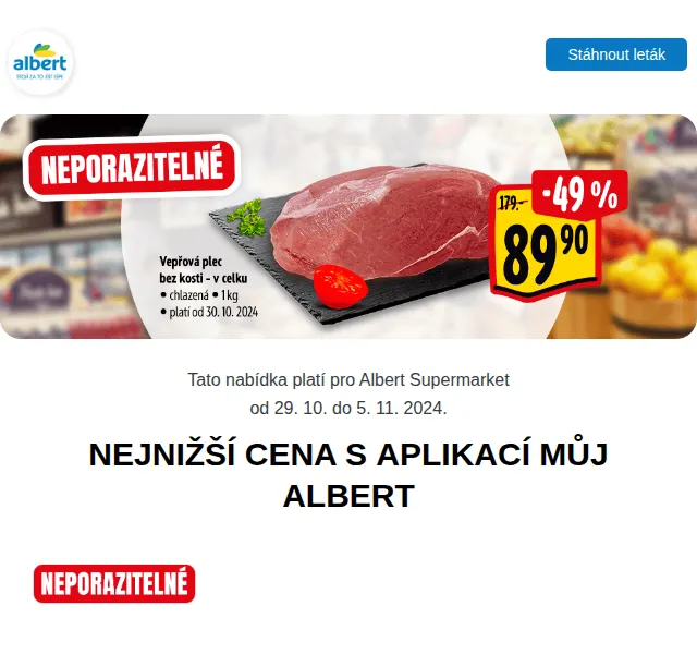 Albert: Vepřová plec a Harmony toaletní papír – říjen 2024 | Nuslet.cz