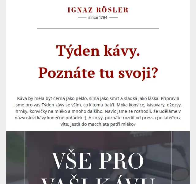 Ignazrosler.cz: Týden kávy – slevy na kávovary a příslušenství – červen 2026 | Nuslet.cz
