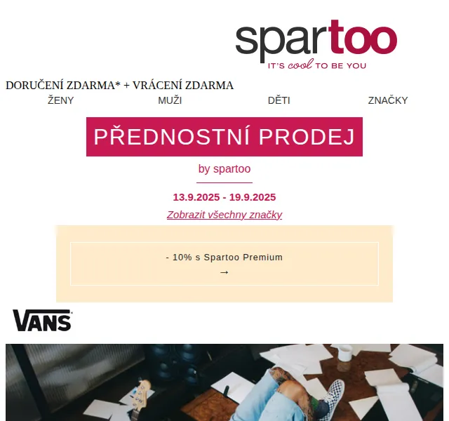 Spartoo.cz: Až -50 % na Deeluxe, Hispanitas, Oakwood, JDY a Vans – září 2026 | Nuslet.cz