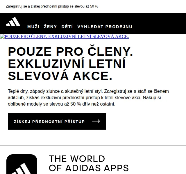 adidas: Letní výprodej se slevou až 50 % – červen 2026 | Nuslet.cz