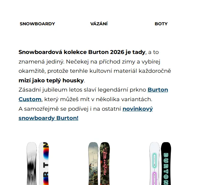 SNOWBOARD ZEZULA: Burton kolekce 2026 – červen 2026 | Nuslet.cz
