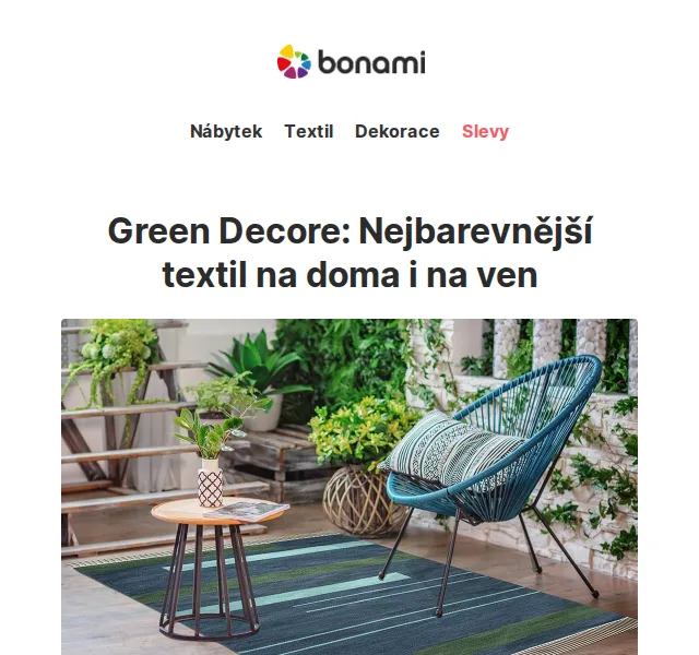 Bonami: Green Decore – sleva 15 % na zahradu – červen 2026 | Nuslet.cz