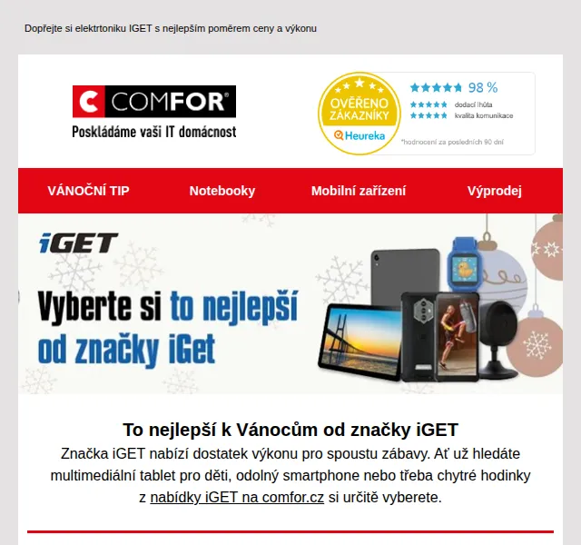 Comfor: iGET elektronika se slevou až 985 Kč – červen 2026 | Nuslet.cz
