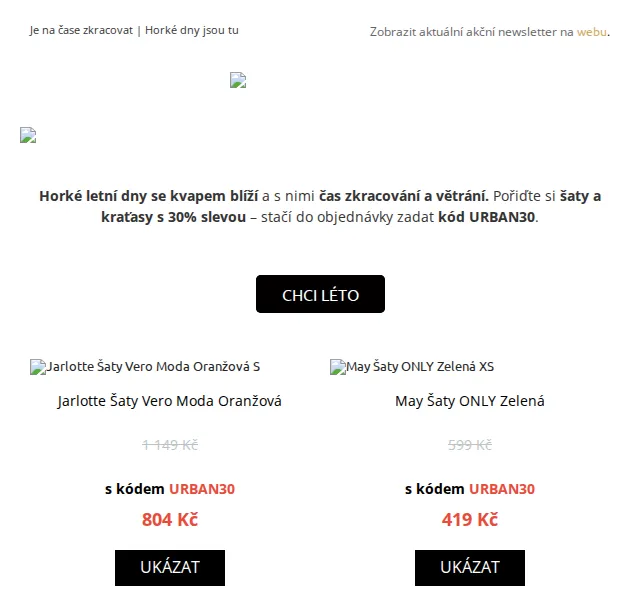 UrbanStore: Šaty a kraťasy s extra 30% slevou – červen 2026 | Nuslet.cz