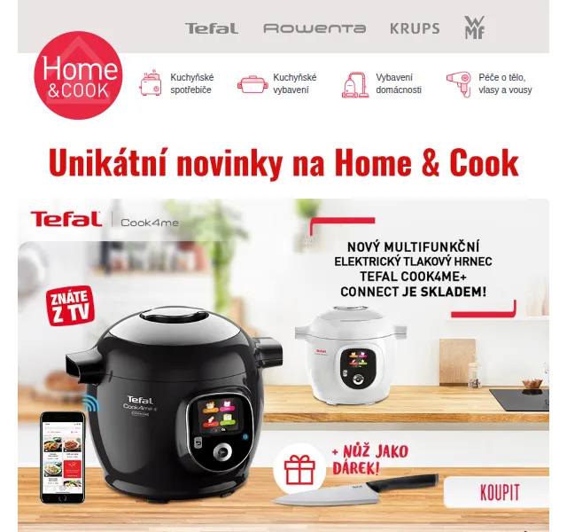Home & Cook: Tefal Cook4me+ a Robot Click & Cook – červen 2026 | Nuslet.cz