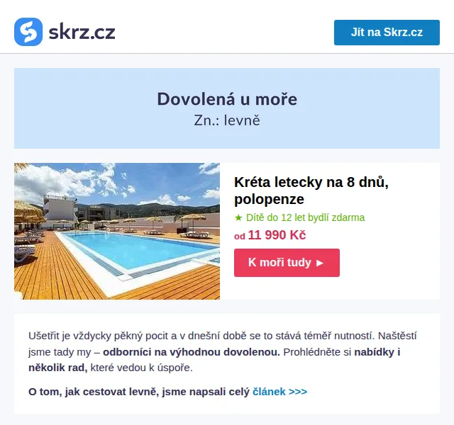 Vánoce na Skrz: Dovolená u moře od 5 530 Kč – červen 2026 | Nuslet.cz