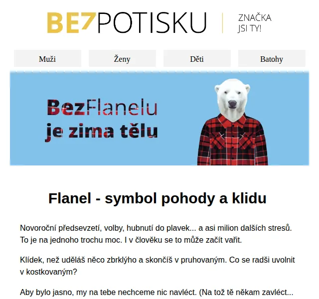 BezPotisku: flanelové košile a zateplené varianty – červen 2026 | Nuslet.cz