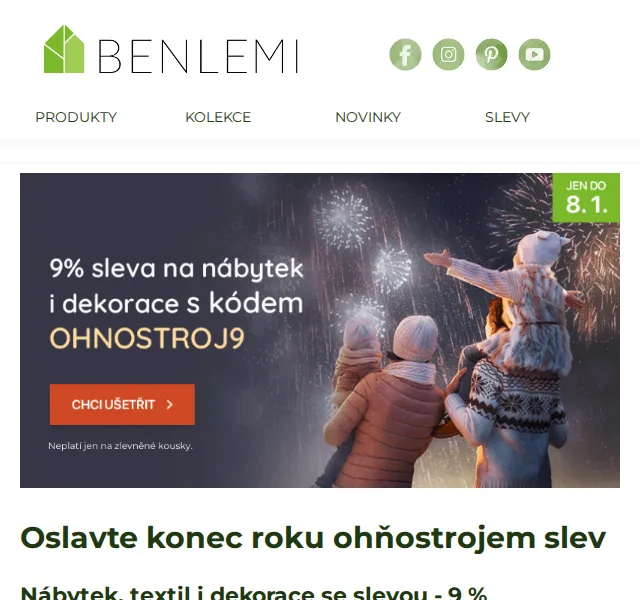 Michal z rodiny Benlemi: sleva 9 % na nábytek – červen 2026 | Nuslet.cz