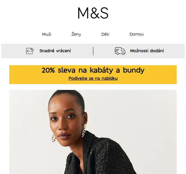Marks and Spencer: 20% sleva na kabáty a bundy – červen 2026 | Nuslet.cz