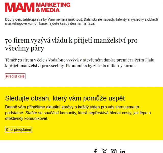 Marketing & Media: 70 firem vyzývá vládu – červen 2026 | Nuslet.cz