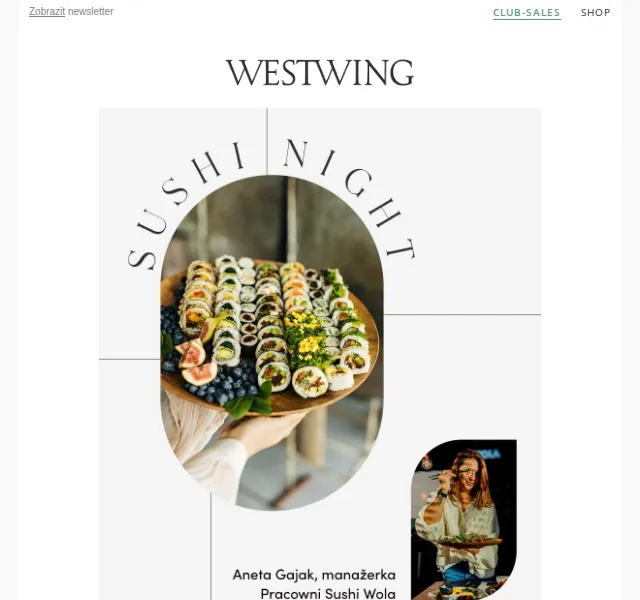 Westwing: Sushi lekce a White Romance – červenec 2026 | Nuslet.cz