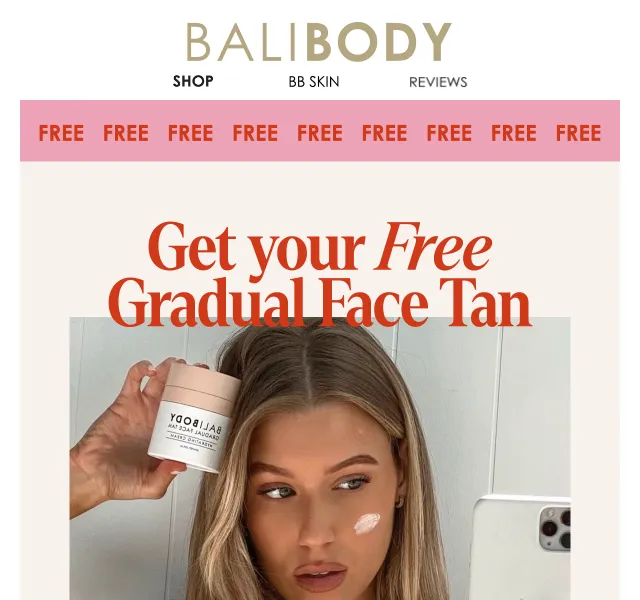 Bali Body: Gradual Face Tan zdarma k objednávce nad 59 € – červen 2026 | Nuslet.cz