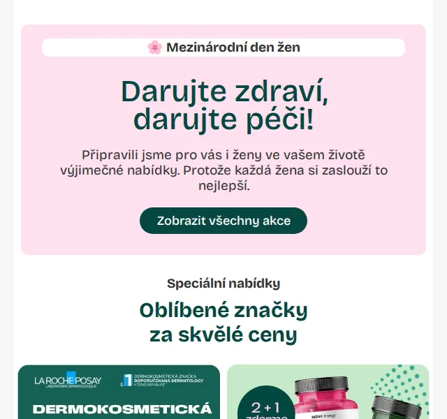 Pilulka.cz: Slevy na La Roche-Posay, MOVit a Biodermu pro MDŽ – červen 2026 | Nuslet.cz