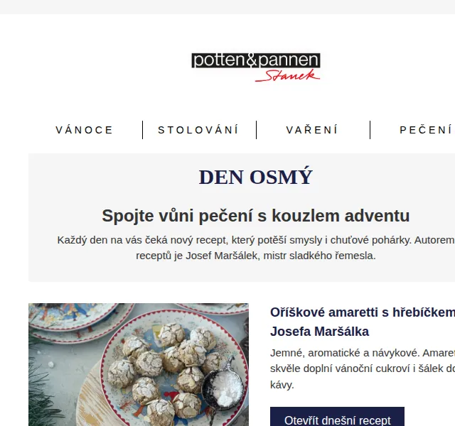 Potten & Pannen: Oříškové amaretti od Josefa Maršálka – červenec 2026 | Nuslet.cz