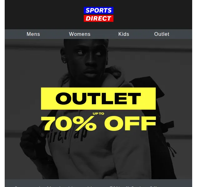 Sportsdirect.com: Až 70% sleva v Outlet – červen 2026 | Nuslet.cz