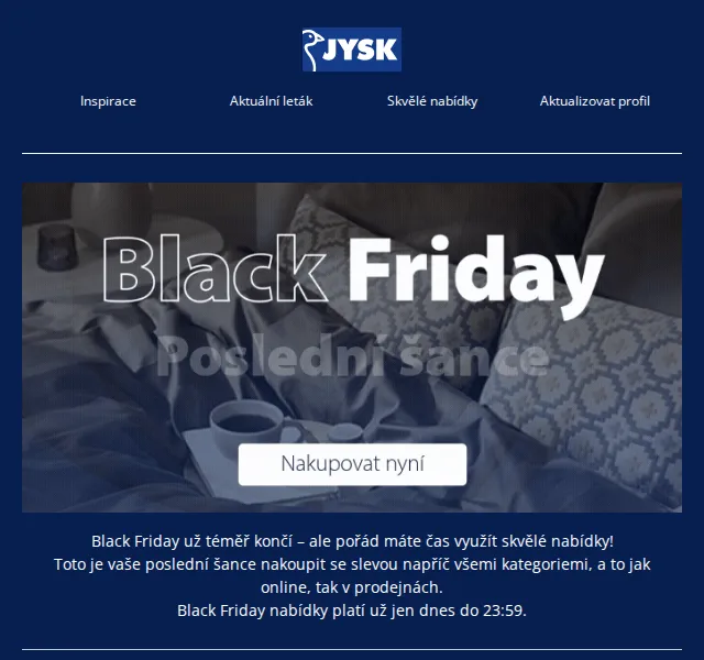 JYSK: Black Friday – slevy až 71 % – listopad 2025 | Nuslet.cz