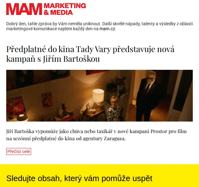 Marketing & Media: předplatné do kina Tady Vary – červen 2026 | Nuslet.cz