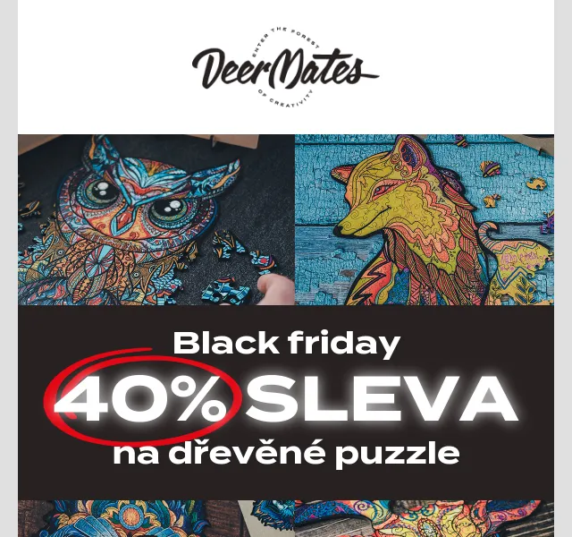 DeerMates.cz: 40% sleva na dřevěné puzzle – červen 2026 | Nuslet.cz