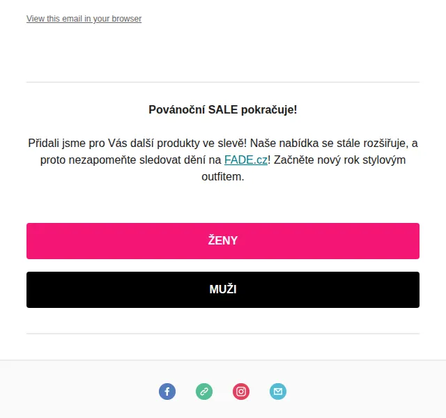 Fade: Povánoční SALE – červen 2026 | Nuslet.cz