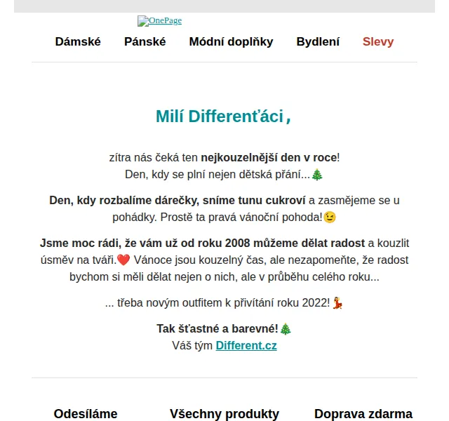 Different.cz: Vánoční slevy na módu – prosinec 2021 | Nuslet.cz