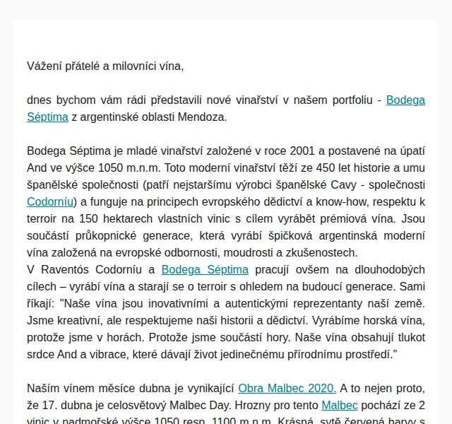 Premier Wines & Spirits | Bodega Séptima Obra Malbec 4+2 – červen 2026 | Nuslet.cz