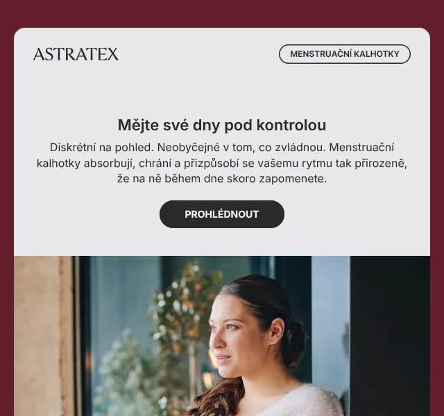 Astratex: Menstruační kalhotky se slevou 30 % – květen 2026