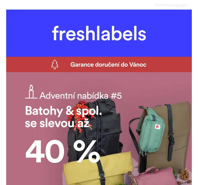 Freshlabels: Batohy se slevou až 40 % + Veja a Dr. Martens – červen 2026 | Nuslet.cz