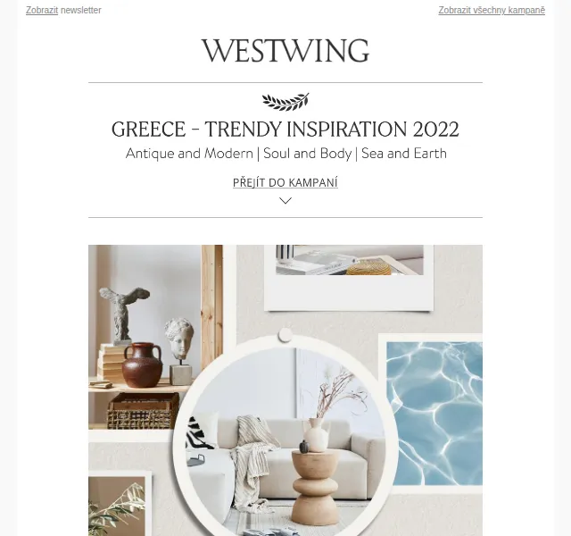 Westwing: Řecké inspirace & Modern Antique – červen 2026 | Nuslet.cz