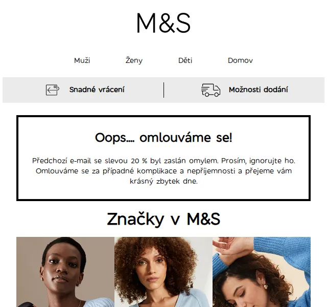 Marks and Spencer: Omluvná akce – červen 2026 | Nuslet.cz