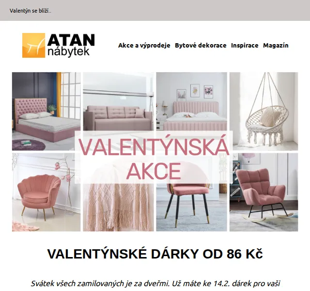 ATAN nábytek: Valentýnské dárky od 86 Kč – červen 2026 | Nuslet.cz