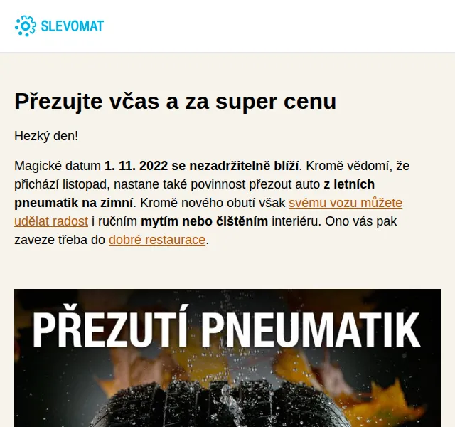 Slevomat: Zimní přezutí pneumatik od 399 Kč – říjen 2022 | Nuslet.cz