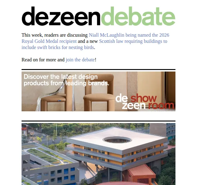 Dezeen Daily: Diskuze o architektuře – červen 2026 | Nuslet.cz