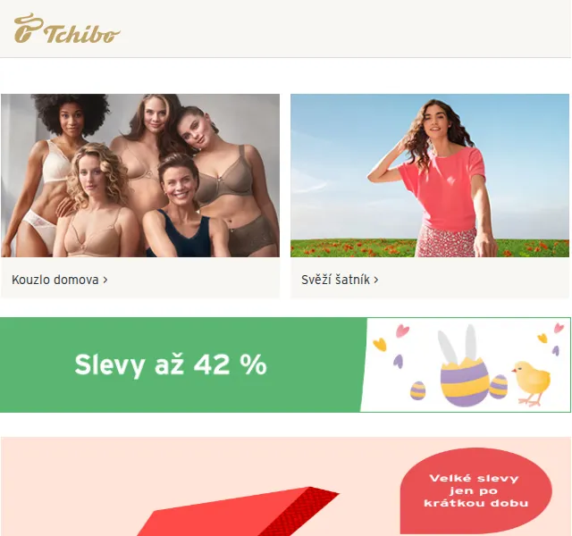 Tchibo: Velikonoční sleva a Flash SALE – duben 2026