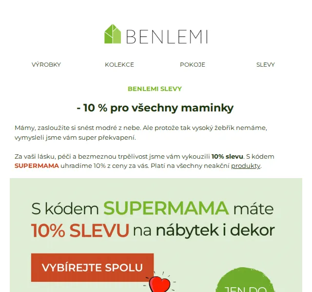 Michal z rodiny Benlemi: 10% sleva pro maminky – červen 2026 | Nuslet.cz