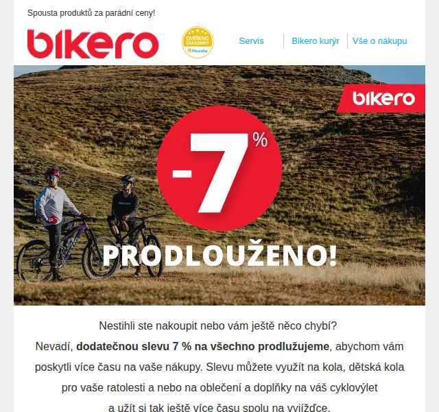 czbikero: dodatečná sleva 7 % na vše – červen 2026 | Nuslet.cz