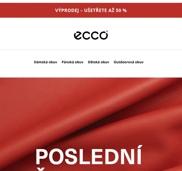 ECCO: Sandály se slevou až 50 % – srpen 2026