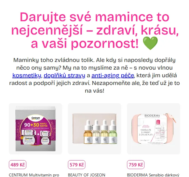 Pilulka.cz: Dárek ke Dni matek se slevou 200 Kč – červen 2026 | Nuslet.cz