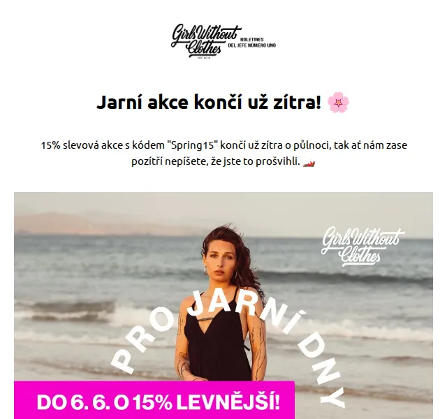 Girls Without Clothes: 15% sleva na jarní kolekci – červen 2026 | Nuslet.cz