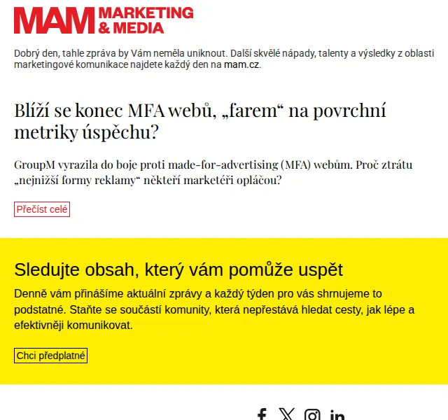 Marketing & Media: Konec MFA webů – červen 2026 | Nuslet.cz