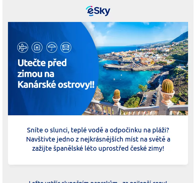 eSky.cz: Letenky na Kanárské ostrovy od 1383 Kč – červen 2026 | Nuslet.cz