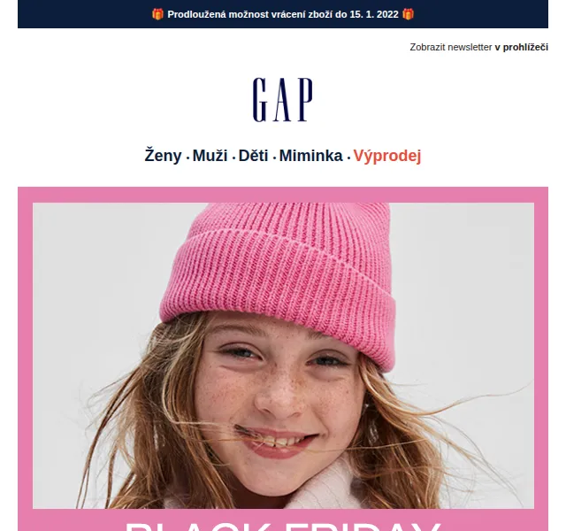 GAPstore.cz: Extra 10 % s kódem na Black Friday – červen 2026 | Nuslet.cz