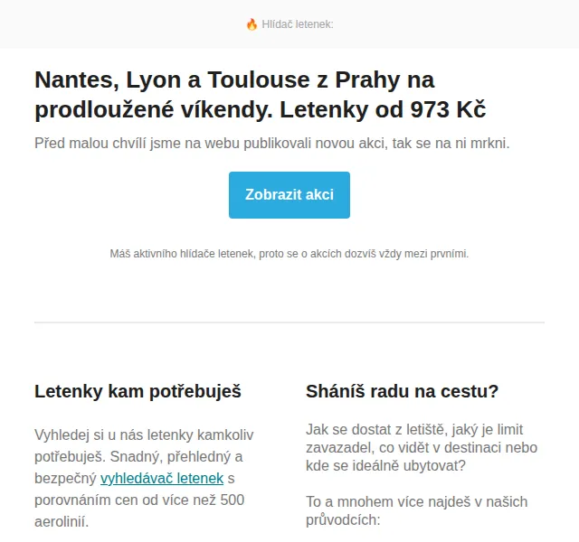 Cestujlevne.com: Letenky do Nantes, Lyonu a Toulouse z Prahy od 973 Kč – červen 2026 | Nuslet.cz
