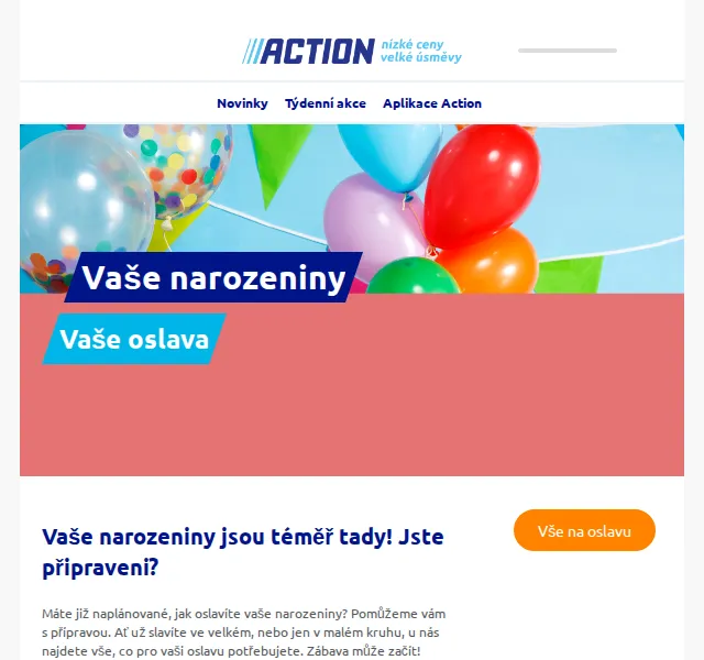 Action: Dekorace a potřeby na oslavu – červenec 2026 | Nuslet.cz