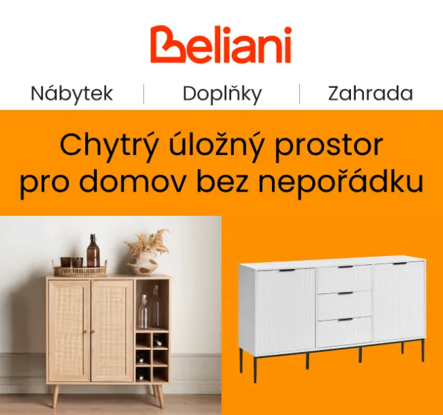Beliani.cz: Úložné řešení až -29 % – květen 2026 | Nuslet